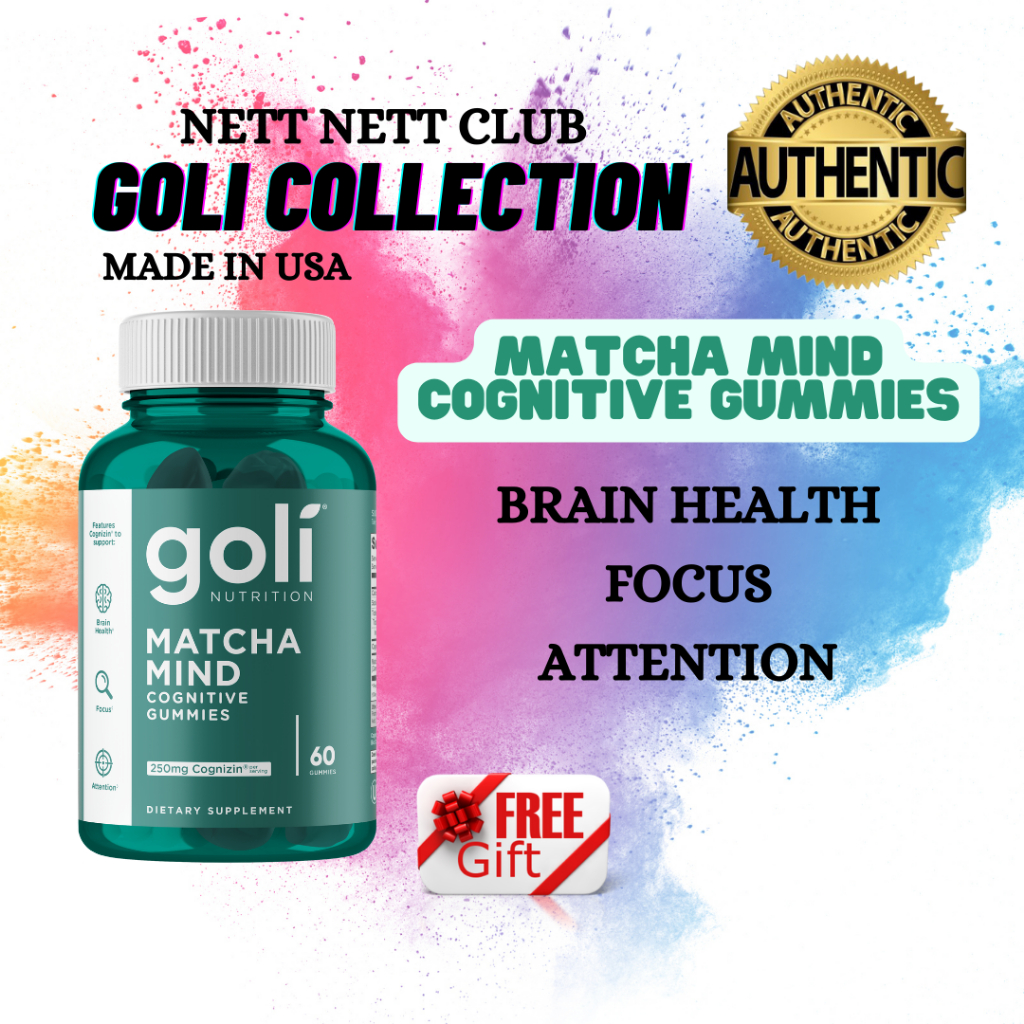 Goli Matcha Mind Gummies Green Tea Leaves Powder with Cognizin for ...