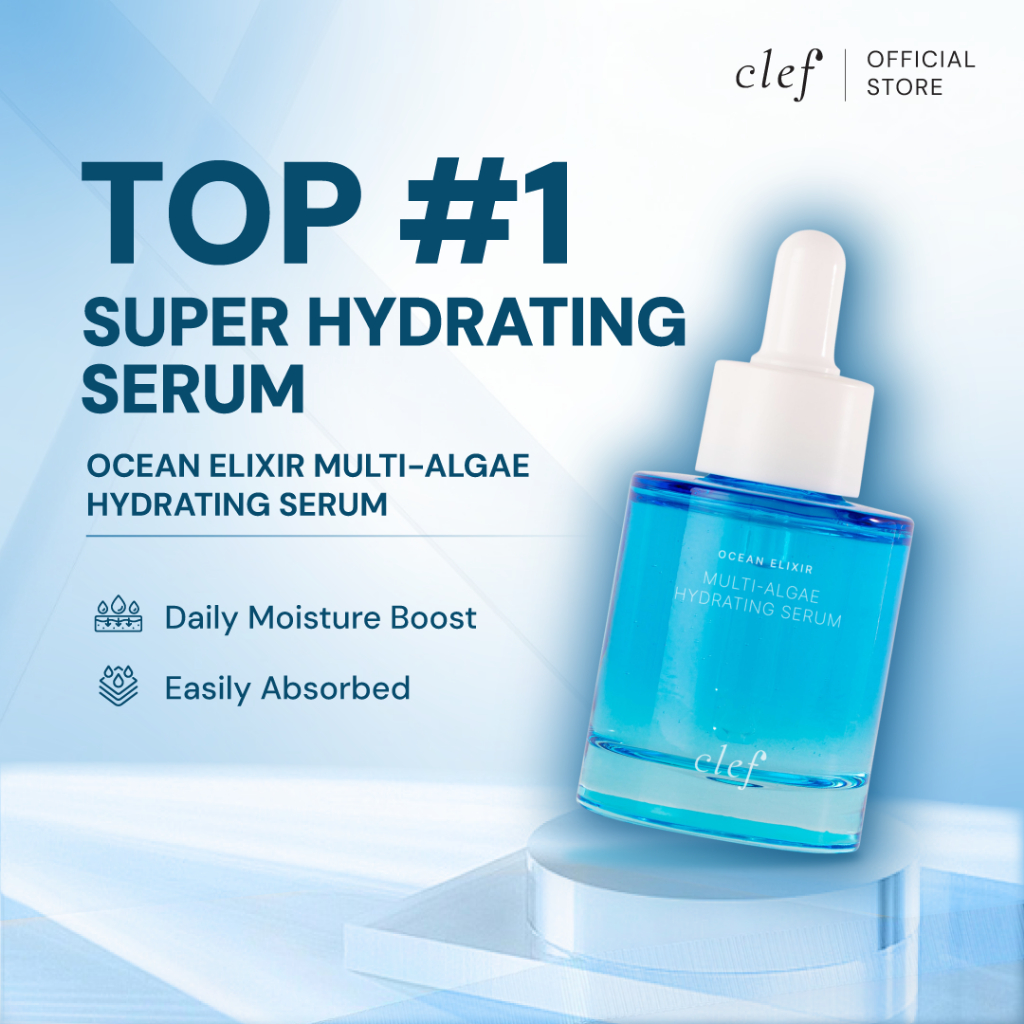 CLEF Ocean Elixir Multi-Algae Hydrating Serum 50ml | Easily Absorbed ...