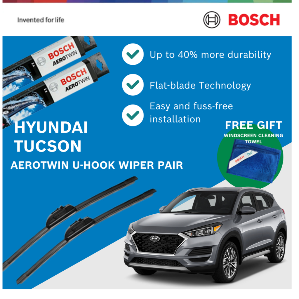 Bosch Aerotwin U-Hook Wiper Set for Hyundai Tucson (26"/16") | Shopee ...