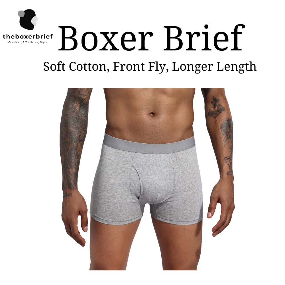 Men’s Soft Cotton Spandex Boxer Briefs – Anti-Odor, Comfortable Front ...