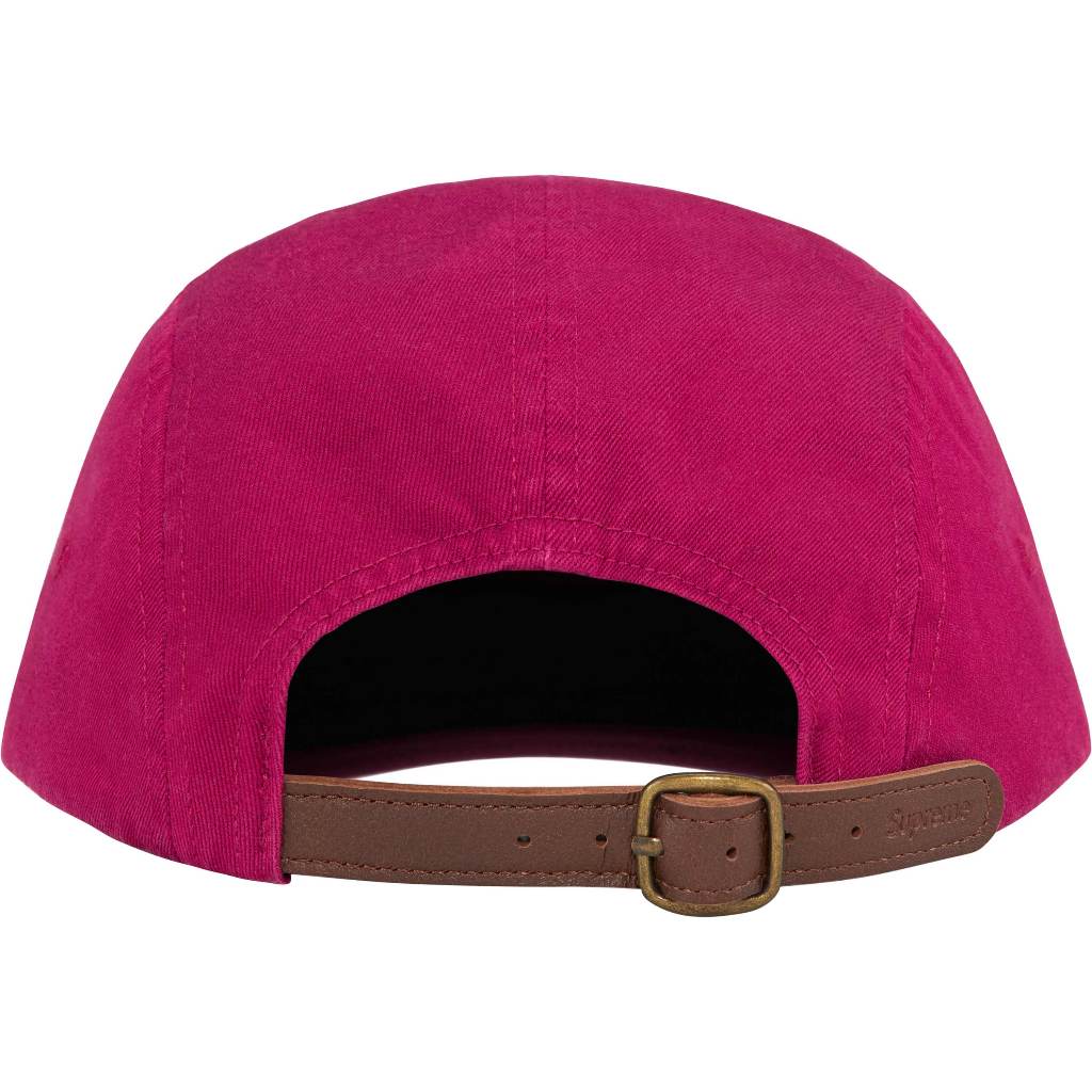 FW24 Supreme Washed Chino Twill Camp Cap Black / Cranberry / Denim