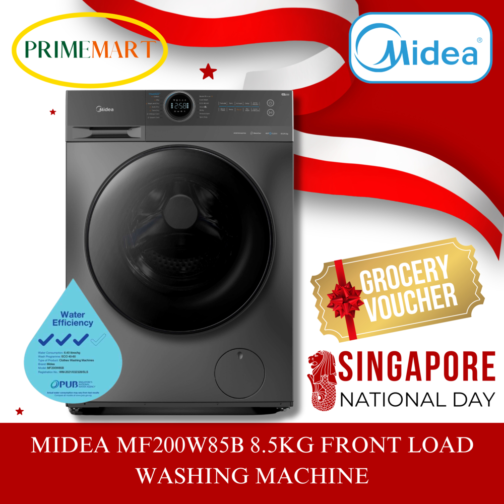 MIDEA MF200W85B / MF200W95B 8.5/9.5KG FRONT LOAD WASHING MACHINE - 2 ...