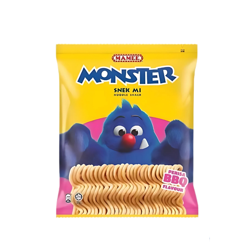 Bundle of 8] Mamee Monster Noodle Snack 25g - BBQ / Spicy