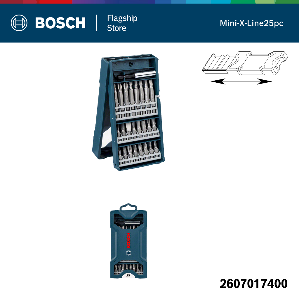 BOSCH 25pcs Mini-X-Line Screwdriver Bit Set | Shopee Singapore