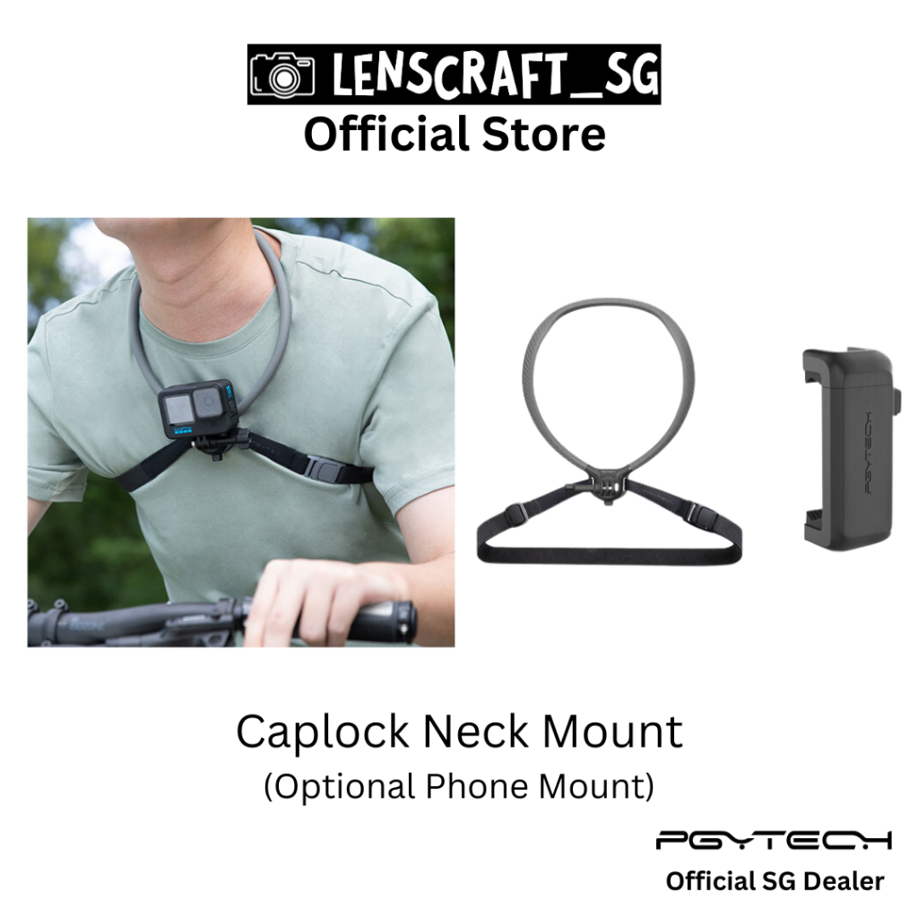 PGYTECH CapLock Action Camera Neck Mount for DJI, Insta360, GoPro ...