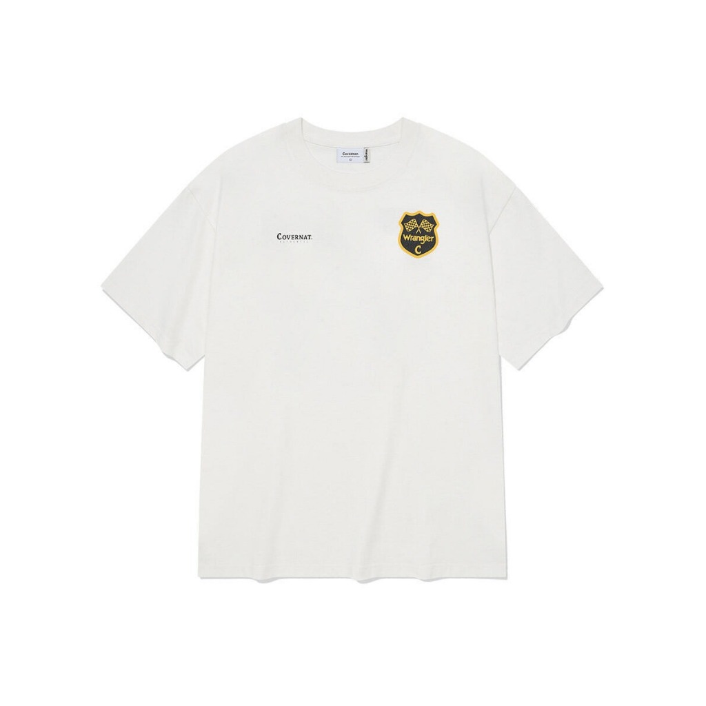 Tシャツ・カットソー COVERNAT CoverNatXWrangler 08 Vintage T-Shirt White COVERNAT X Wrangler Collaboration] 08 Vintage T-shirt Unisex