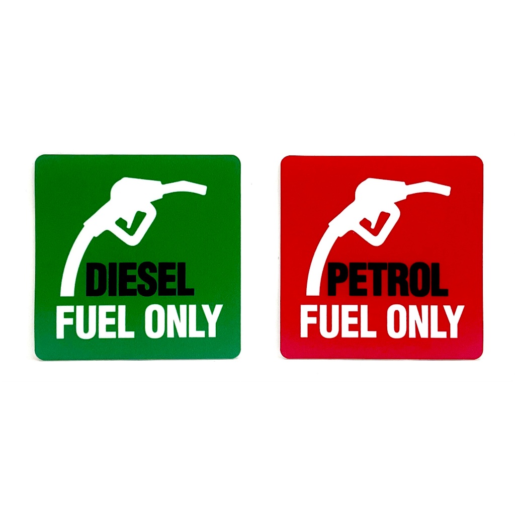 DIESEL/PETROL FUEL ONLY STICKER | 100mm x 100mm | WARNING SIGN ...