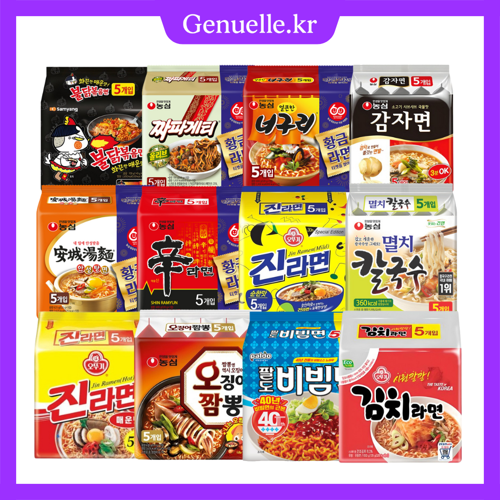 [Korean Popular Ramen Pack 5pcs] – Buldak / Jin Ramen / Jjapaghetti ...
