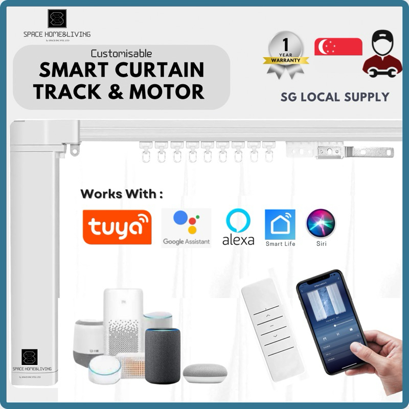 SHL Tuya Smart Customisable Curtain Track Motor Basic DIY Set Electric ...