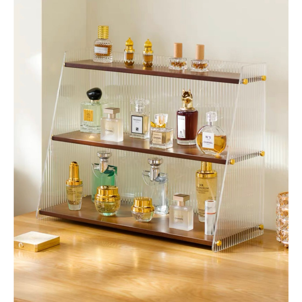 SG Stock Acrylic & Wooden Perfume Storage Rack Desktop Rack Table Rack ...