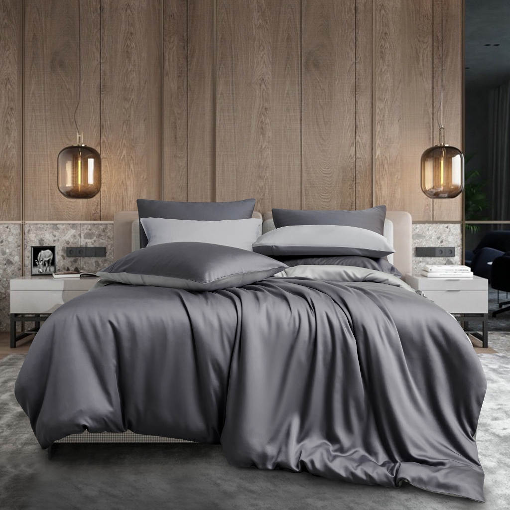 ( Quilt Cover Bedset ) Canopy 100% Lyocell Fitted Sheet Set + Quilt ...