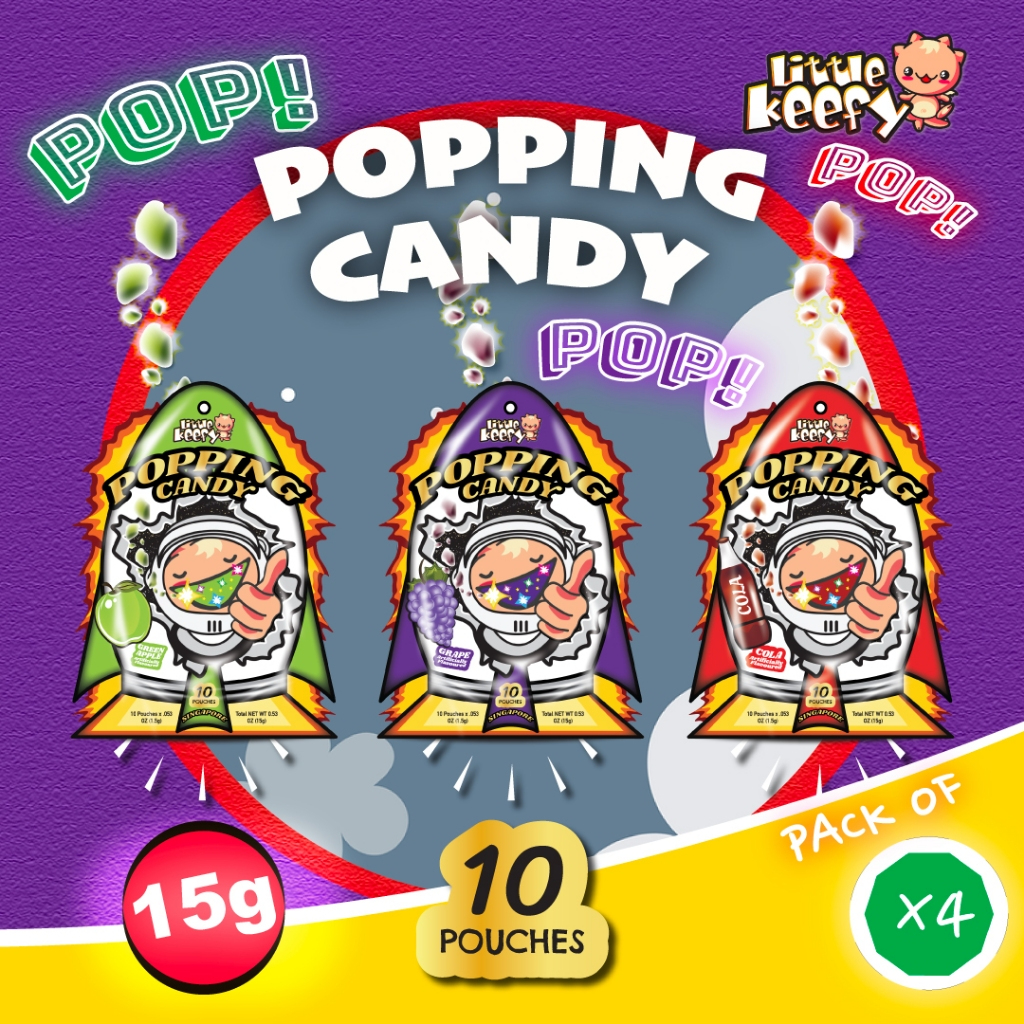15g) PACK OF 4: Little Keefy Popping Candy | 3 Flavours | Halal Candy ...