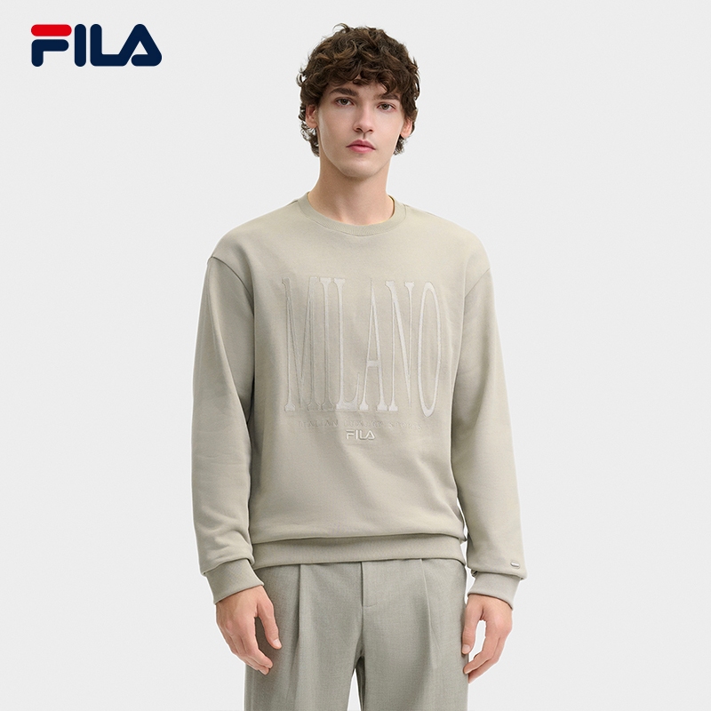 FILA CORE LIFESTYLE FILA MILANO STUDIO IN MILAN Men Sweatshirt Grey Light Khaki Shopee Singapore