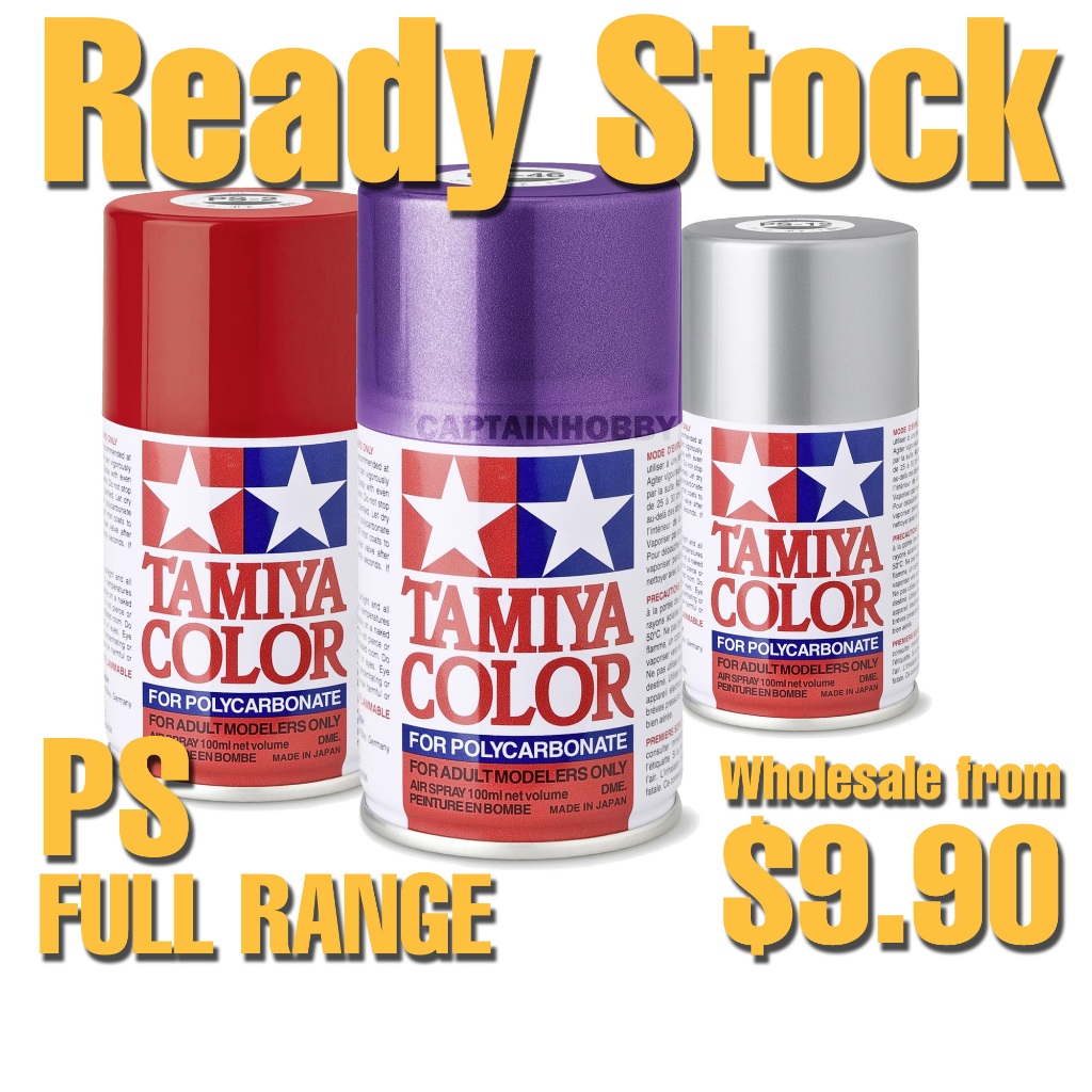 Tamiya PS Spray Paint for RC Bodies –Polycarbonate Paint PS-1 to PS-60 ...
