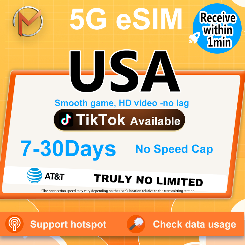 eSIM USA Unlimited Data 7-30 Days | No Limited | Turbo Data Speed ...