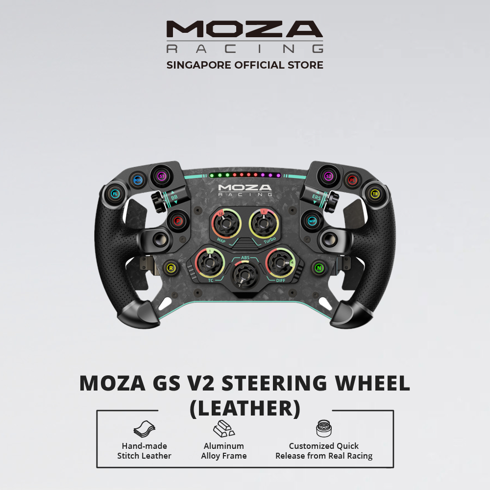 MOZA Racing GS V2 Gaming Steering Wheel Leather Version | Shopee