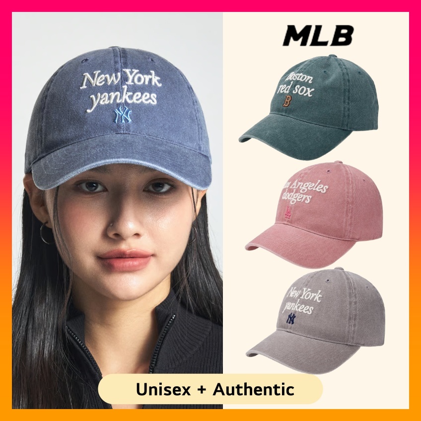 [MLB] Varsity Lettering Washing Unstructured Ball Cap/追跡付 MLB NY Yankees Varsity Lettering Unstructured Ball Cap Black