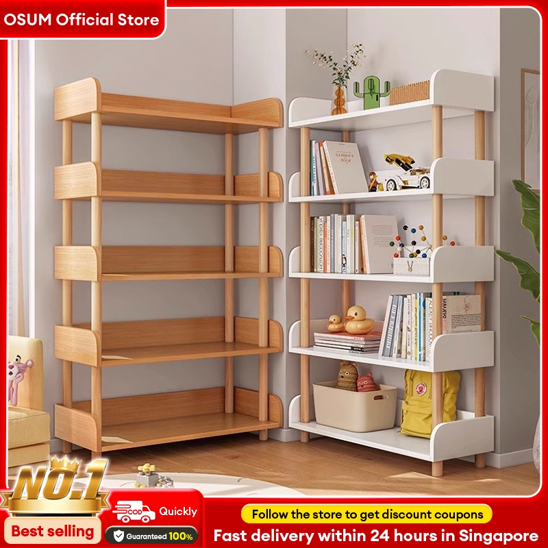 5 Tier Multipurpose Bookshelf Home Storage Shelves Rack White ...