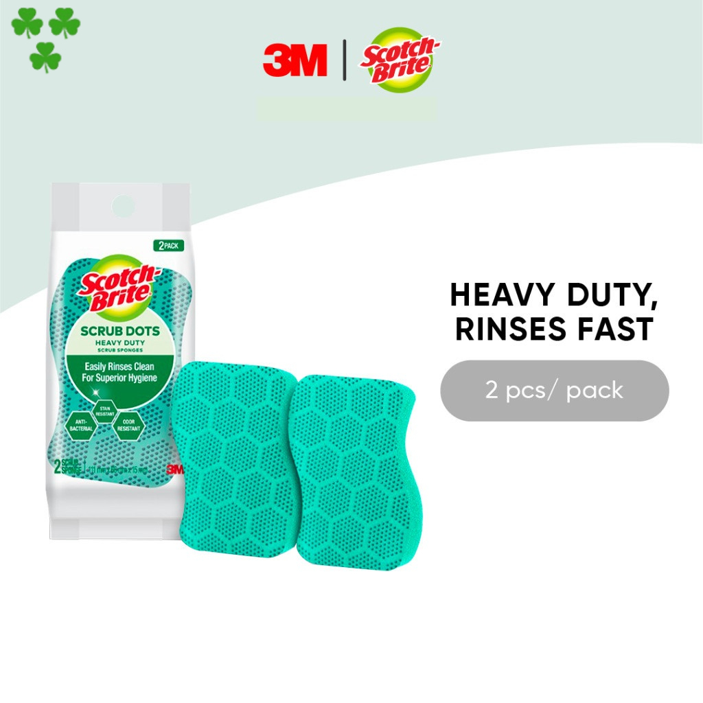 3M™ Scotch-Brite® Scrub Dots Heavy Duty Scrub Sponges, Anti-Bacterial ...