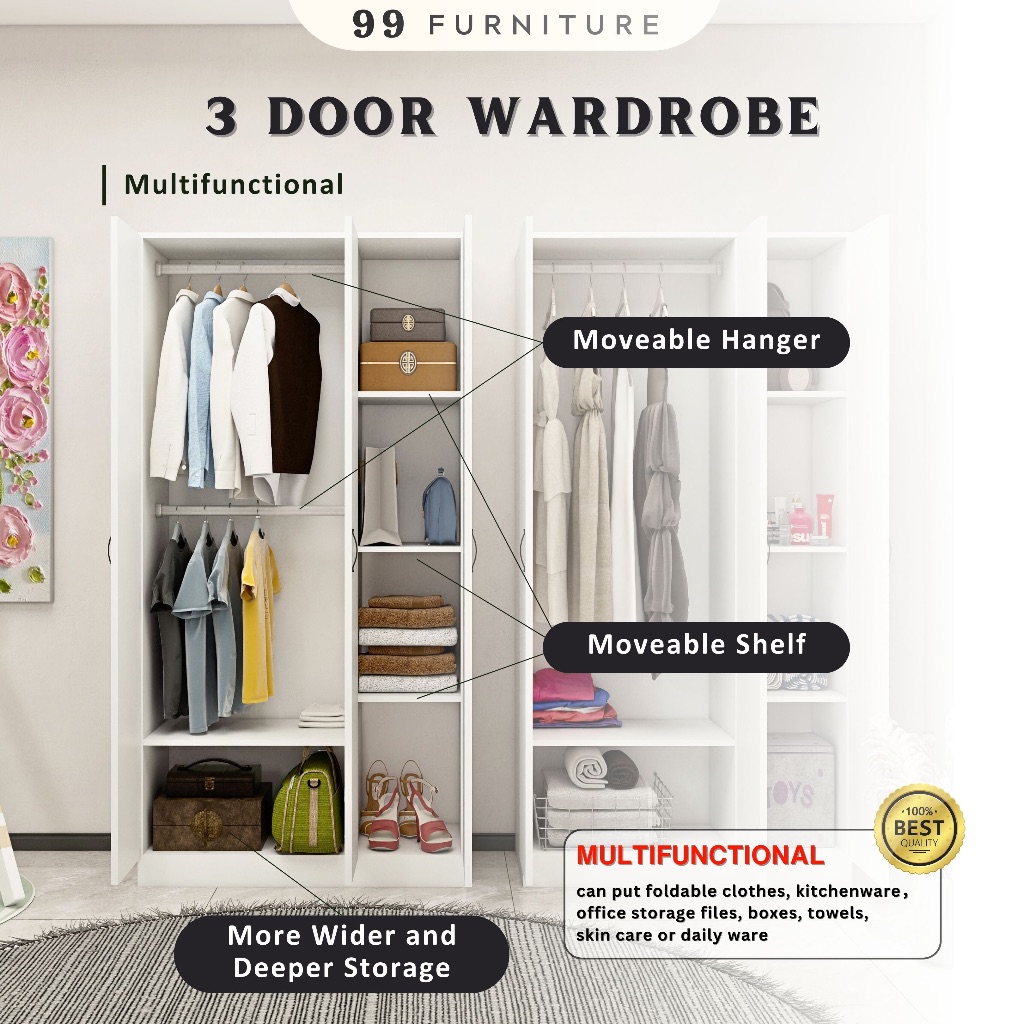Small 3d Hanger Pocket Wardrobe with Dust Cover - Plus Sign main image 0