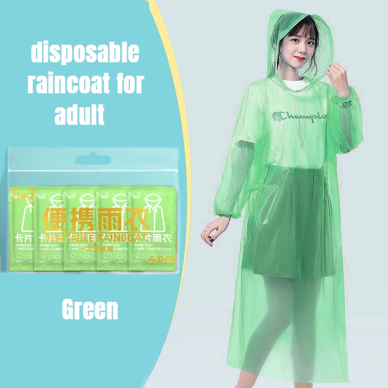 🇸🇬SG Disposable Raincoat For Adult and Kids Portable Raincoat Pocket ...