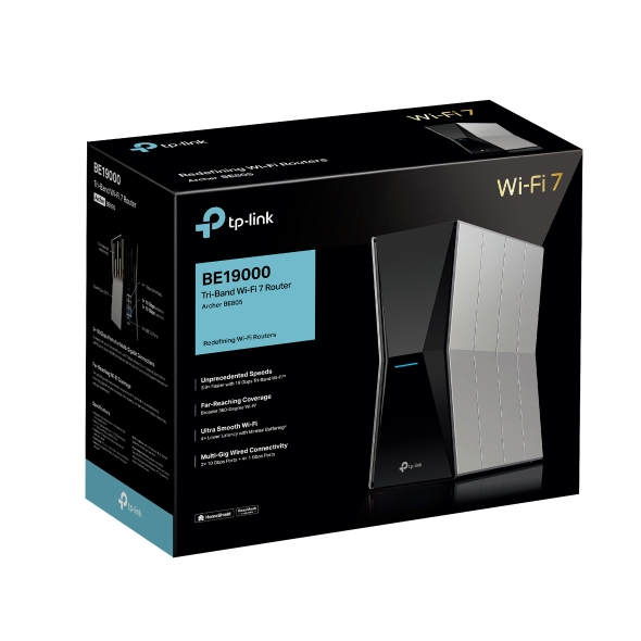 TP-Link Archer BE805 BE19000 Tri-Band Wi-Fi 7 Router (3 Years