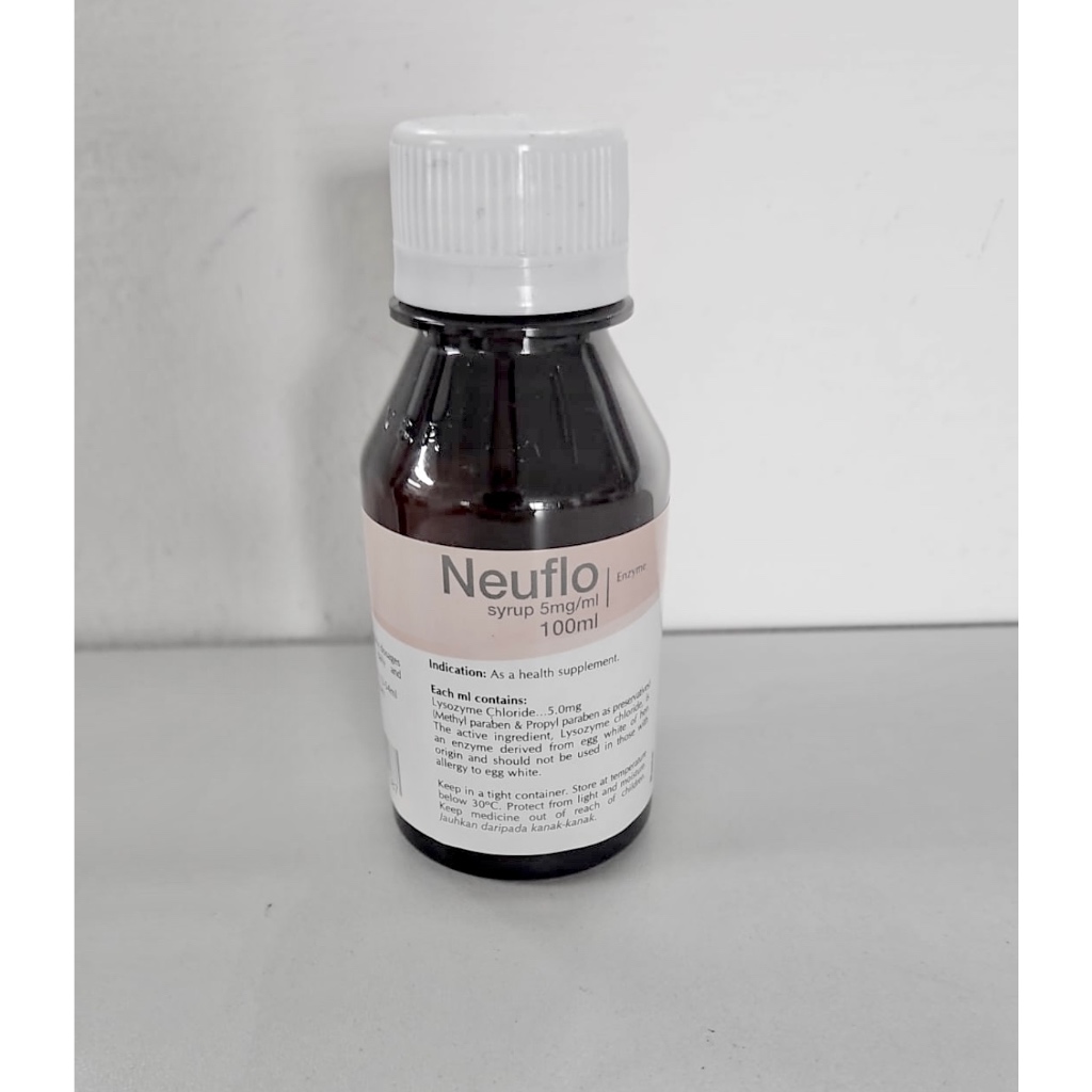 Neuflo (Lysozyme Chloride) 5mg/ml syrup 100ml | Shopee Singapore