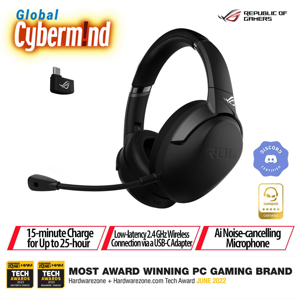 ASUS ROG Strix Go 2.4 Wireless Gaming Headset - 2 Years Local Warranty ...