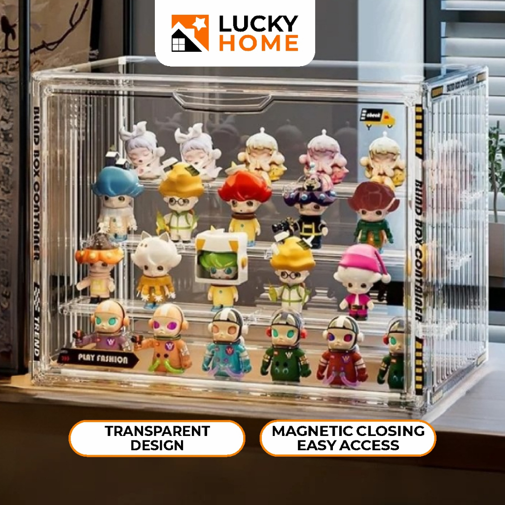🇸🇬Lucky Home🔥Popmart Acrylic Display Box Blind Box Display Case Storage ...