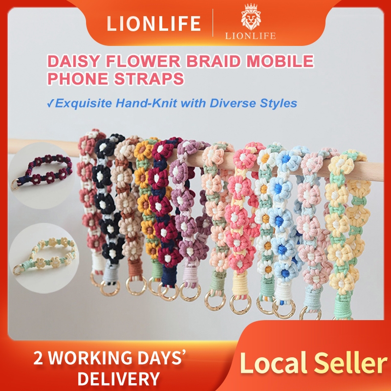 [SG]Premium Quality Daisy Flower Braid Mobile Phone Strap Handmade ...