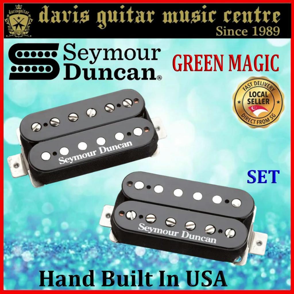 Seymour Duncan Green Magic Humbucker Set Black Electric Guitar Pickup ...