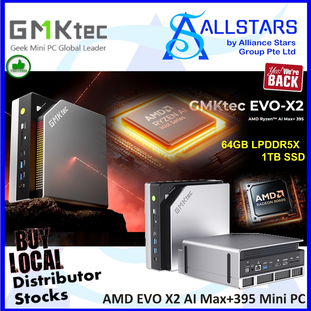 SG Stocks* GMKTec EVO-X2 AI Mini PC (AMD Ryzen AI MAX+ 395, 128GB