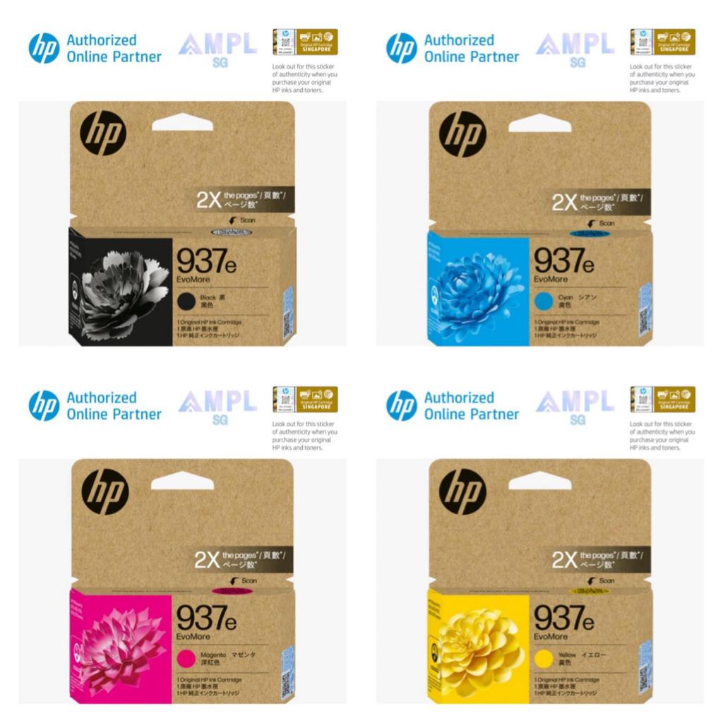 Genuine NEW HP 937e | Black Cyan Yellow Magenta Combo Original Ink ...