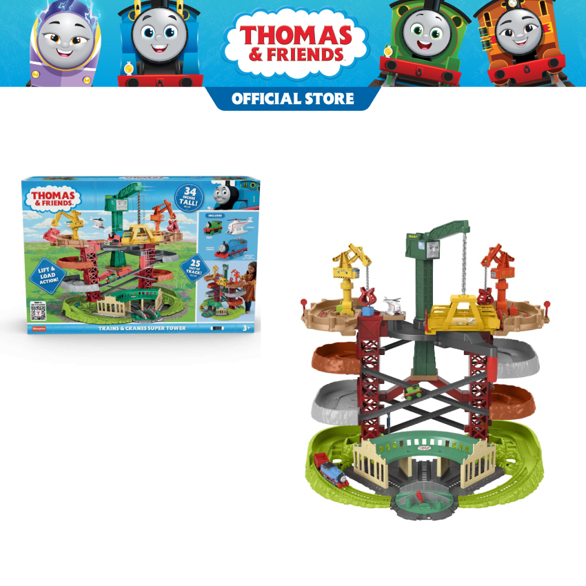 Thomas outlet & Friends Trains & Cranes Super Tower Motorized Toy Train Playset