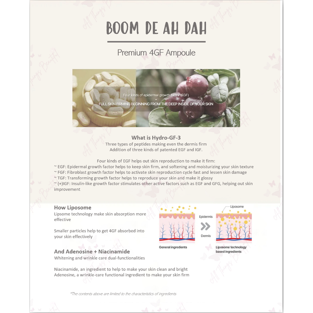 All Things Beautiful] Boom De Ah Dah Premium 4GF Ampoule (80ml