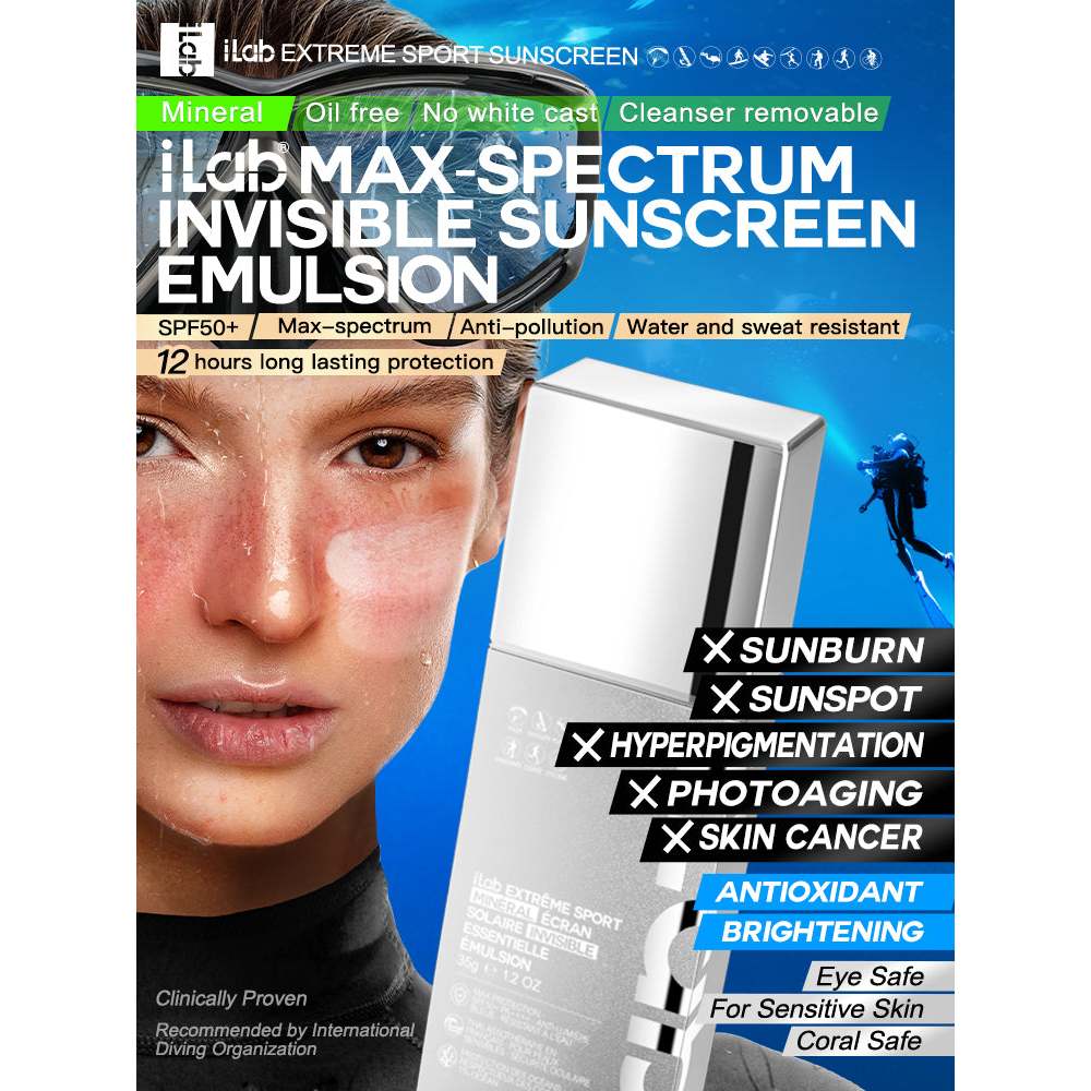 iLab Extreme Sport Invisible Mineral Sunscreen Emulsion 35g | Shopee ...