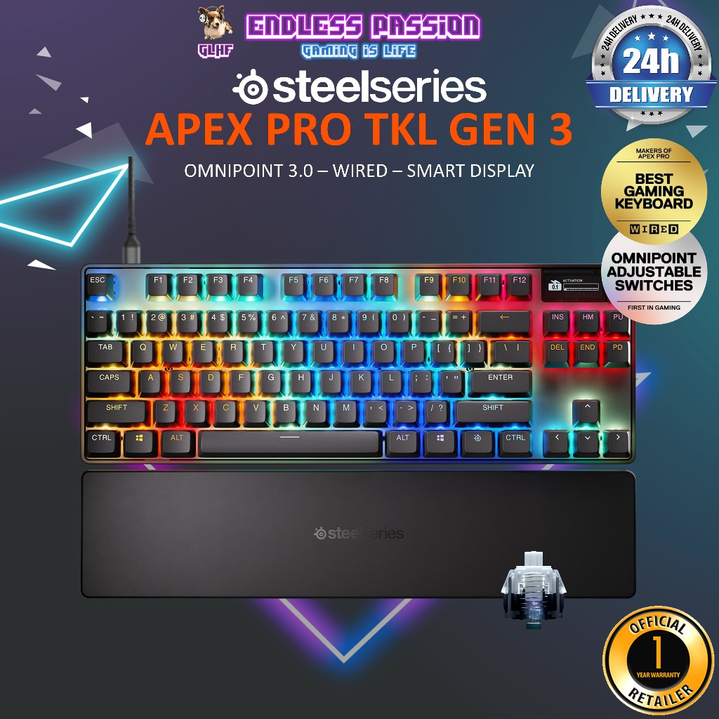 SteelSeries Apex Pro TKL Gen 3 - World's Fastest Wired Mechanical ...
