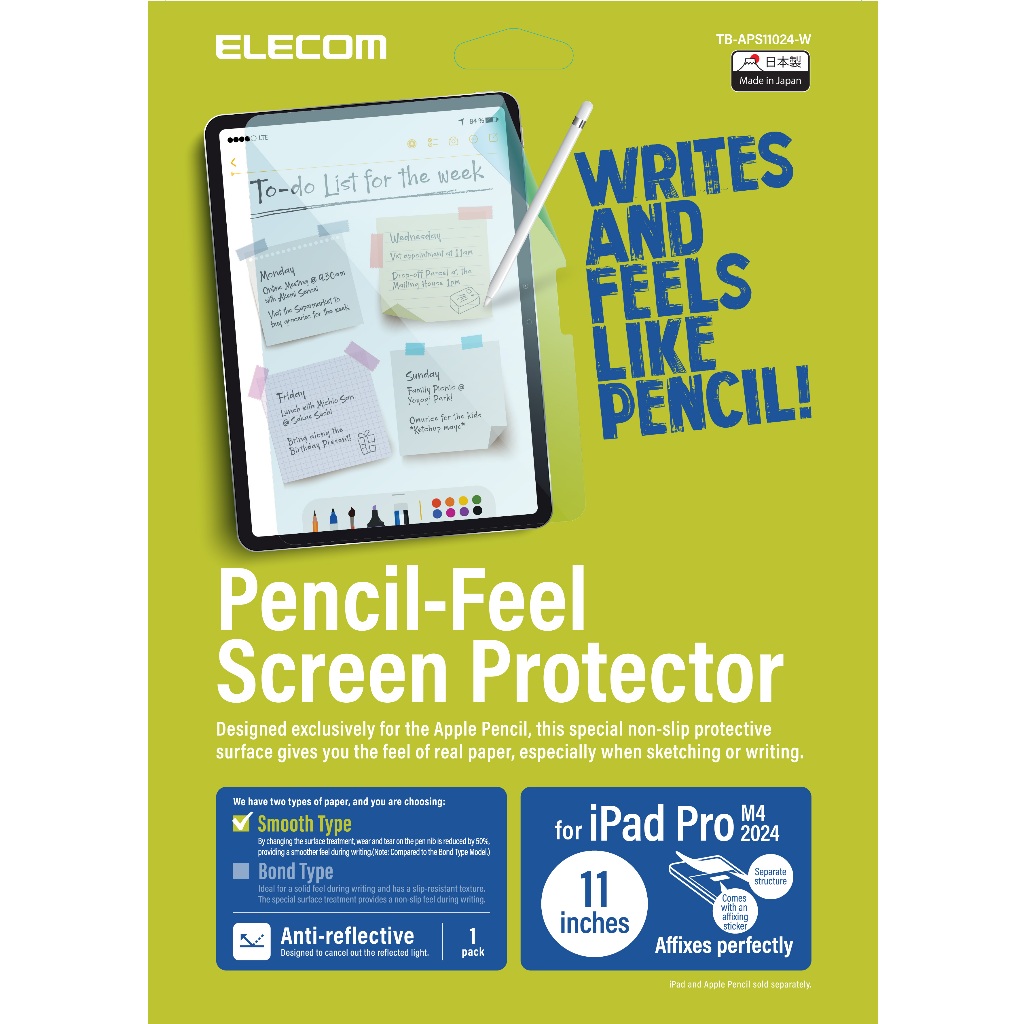 ELECOM SMOOTH PAPER-LIKE Film for iPad Air Mini Pro 2018 2024