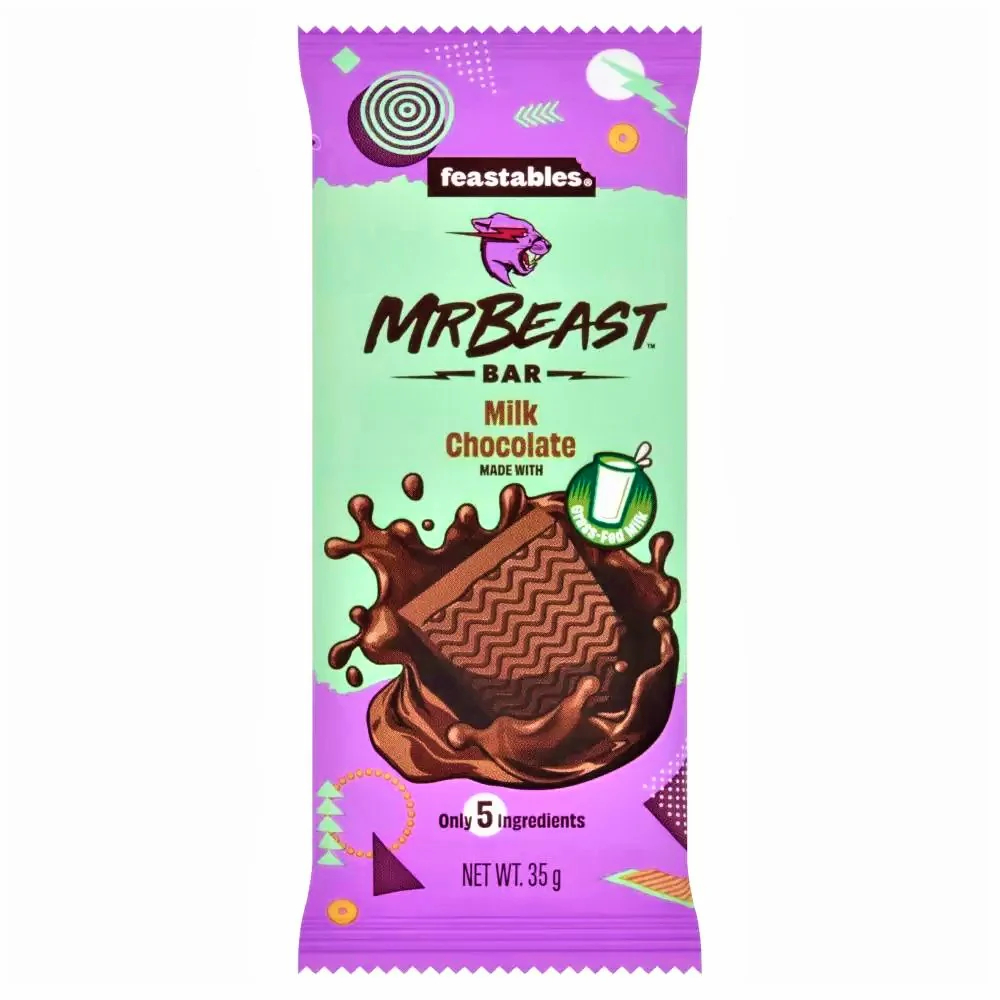 5 bars at 10.90, Feastables MrBeast Milk Chocolate Bar 35g Exp-21 Mar 2025