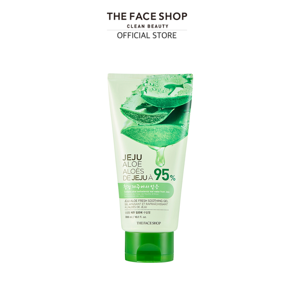 THEFACESHOP Jeju Aloe Fresh Soothing Gel 300ml– Moisturizing, soothing ...