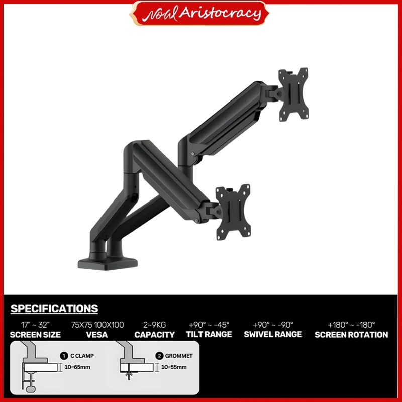 UPGRAVITY Triple Monitor Desk Mount For Three Flat/Curved Computer Screens Up To 27 Heavy Duty Gas Spring Monitor Arms Hold Up To 17 6lbs Each Fully Adjustable Vesa 75x75 100x100 - View #12