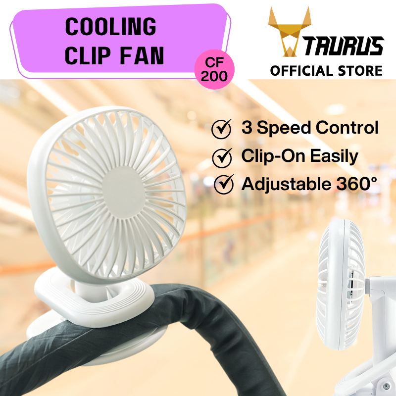 TAURUS CF-200 Clip Fan - 3 Adjustable Speed , Portable Lightweight ...