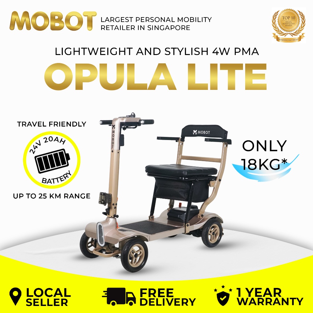 MOBOT SG OFFICIAL | OPULA Lite 2.0 4 Wheel Lightweight Mobility Scooter ...