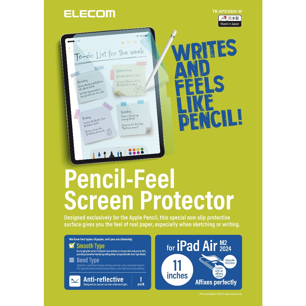 ELECOM SMOOTH PAPER-LIKE Film for iPad Air Mini Pro 2018 2024