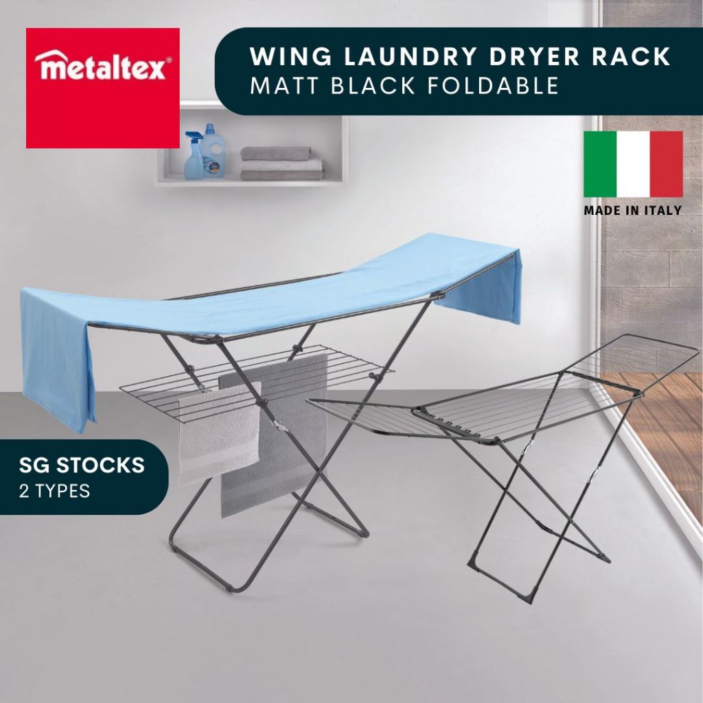 METALTEX Wing Type Standing Foldable Laundry Clothes Dryer Rack Rust ...