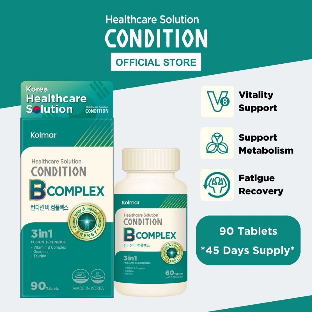 [Kolmar] Condition Vitamin B Complex Supplement 90tabs,B1 B2 B3 B5 B6 ...