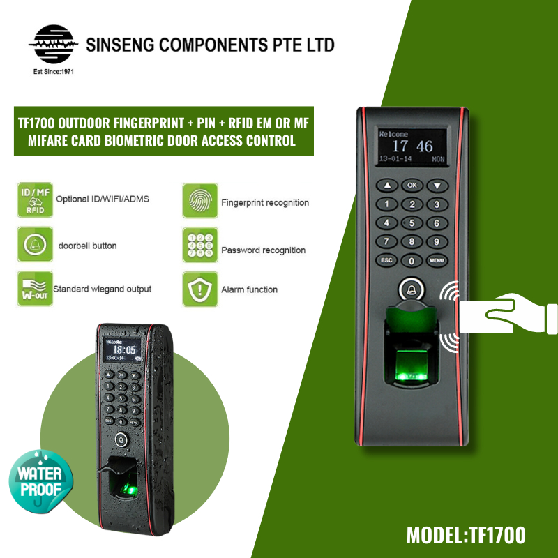 ZKTeco TF1700 Outdoor Fingerprint + Pin + EM Or MF Mifare Card ...