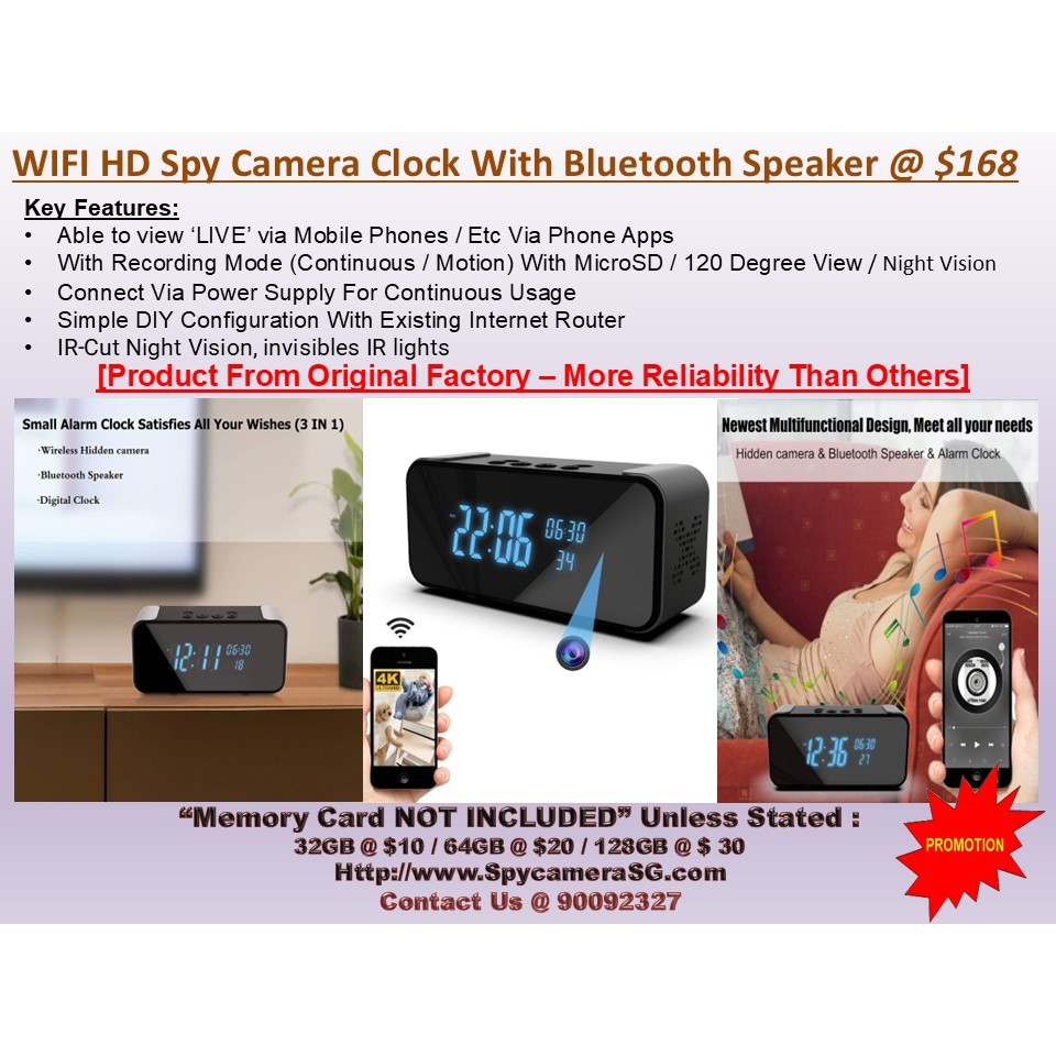 Home camera CCTV / Clock camera HD / Wifi Clock Camera HD / CCTV Camera ...