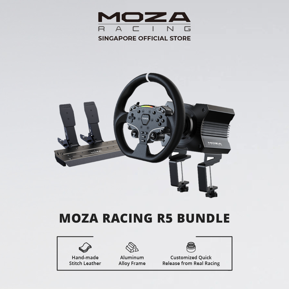 MOZA R5 bundle (5.5nm base+ Steering wheel+ Pedals+Table Clamp ...