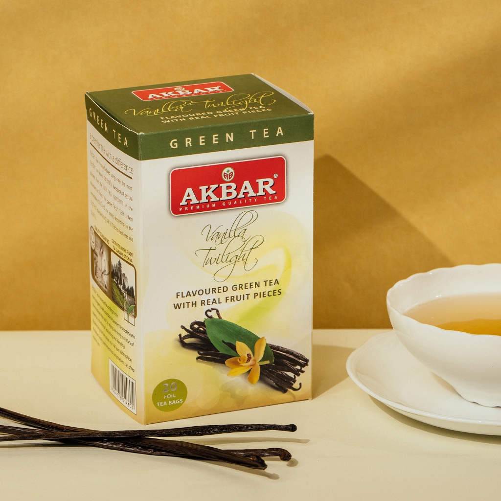 Akbar Flavored Green Tea Vanilla Twilight Premium Ceylon Tea (20 ...